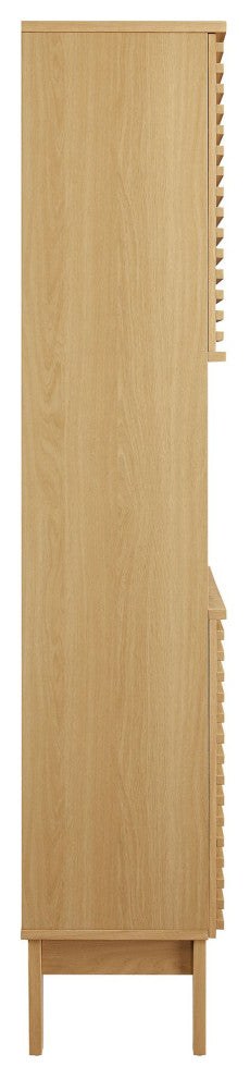 Render Tall Bathroom Storage Cabinet, Oak