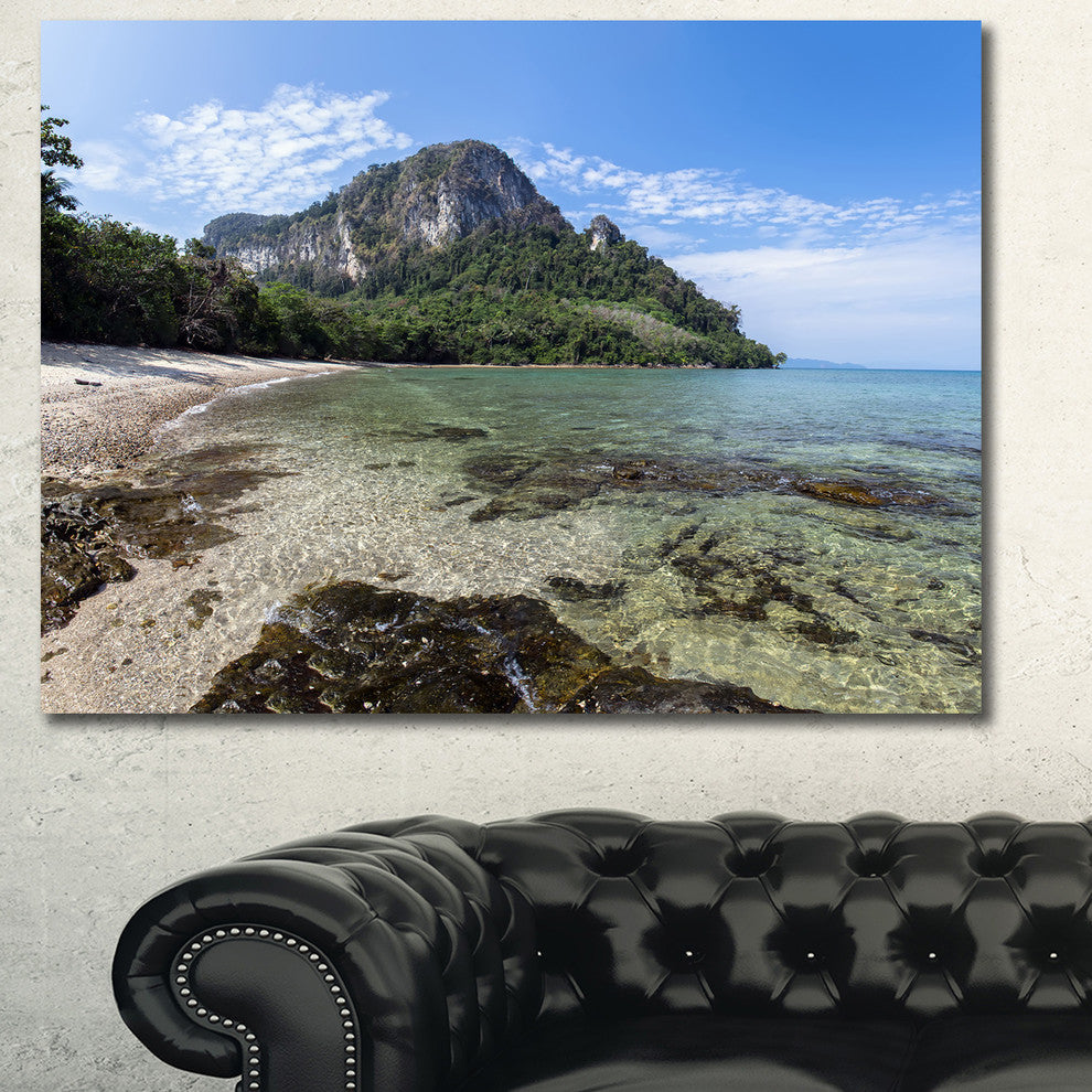 Koh Mook Coast Line, Modern Seashore Canvas Wall Art, 40"x30"
