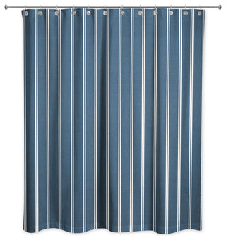 Linen Stripes 4 71x74 Shower Curtain