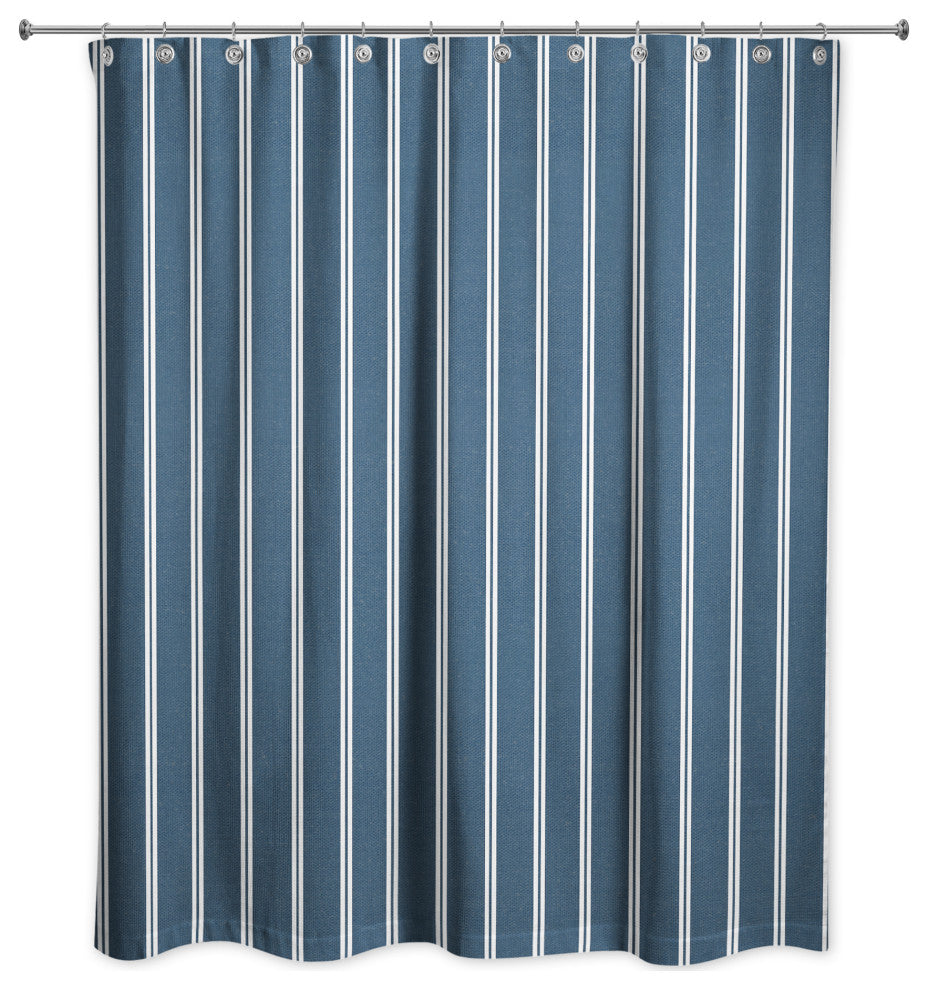 Linen Stripes 4 71x74 Shower Curtain