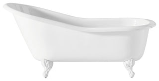 Cheviot Products Slipper Cast Iron Bathtub With Continuous Rolled Rim, White