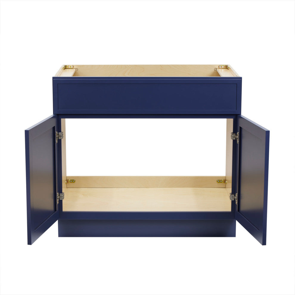 Vanity Art Birch Plywood Single Base Storage Cabinet, Blue, 36"