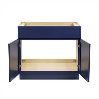 Vanity Art Birch Plywood Single Base Storage Cabinet, Blue, 36"