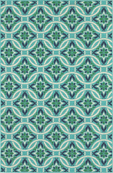 Oriental Weavers Sphinx Meridian 5868L  Outdoor Rug, Blue/Green, 7'10"x7'10" Round