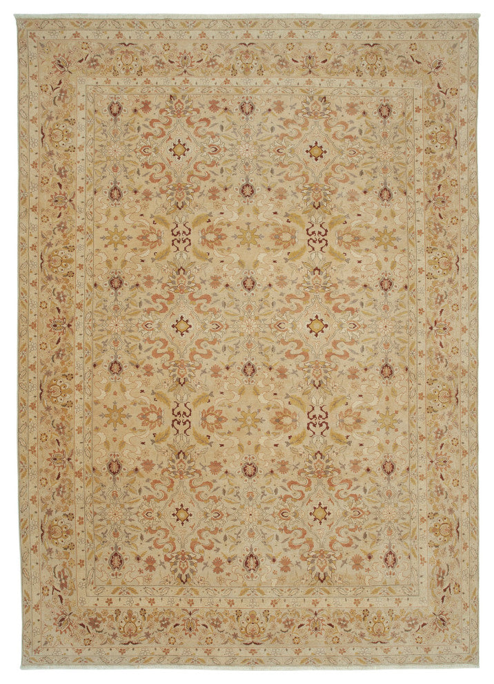 Rug N Carpet - Handmade Oriental 9' 11" x 13' 9" Soft Oushak Area Rug