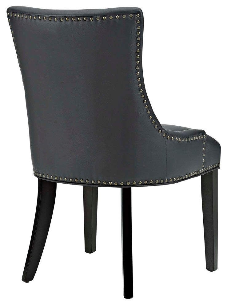 Marquis Dining Chair Faux Leather Set of 2, Black