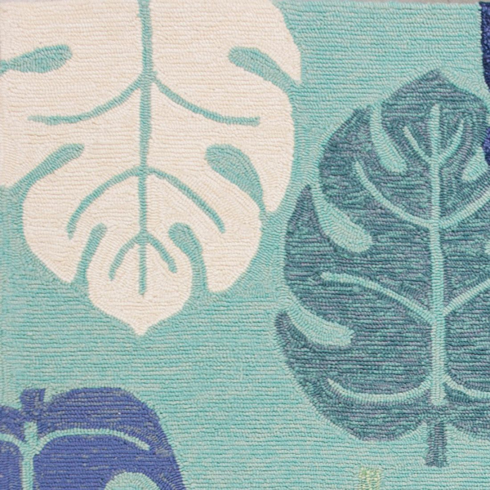 KAS Harbor 4228 Turquoise Palms Area Rug, 5'x7'6"