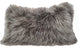 HomeRoots 17" Grey Genuine Tibetan Lamb Fur Pillow With Microsuede Backing