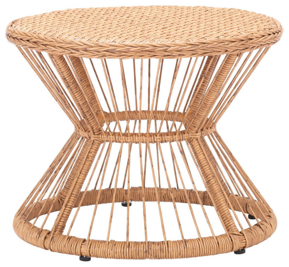 Lounge Coffee Side Table, Round, Aluminum, Metal, Natural, Outdoor Patio