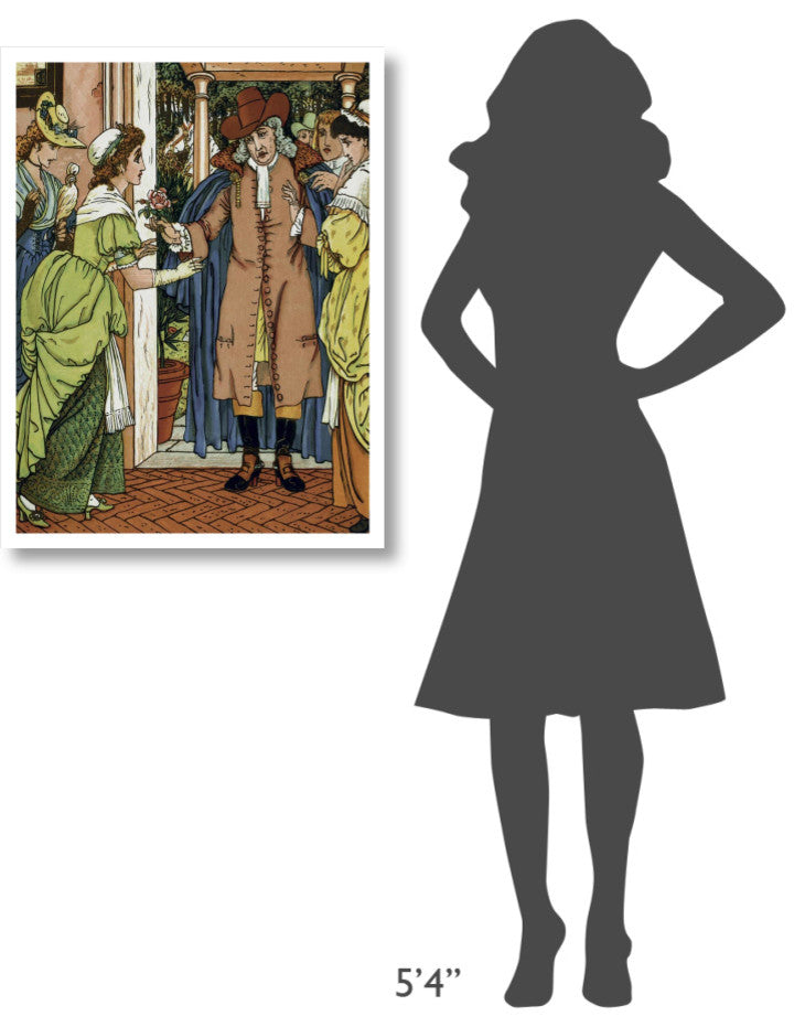 "Beauty and the Beast - Greetings" Digital Paper Print by Walter Crane, 26"x34"