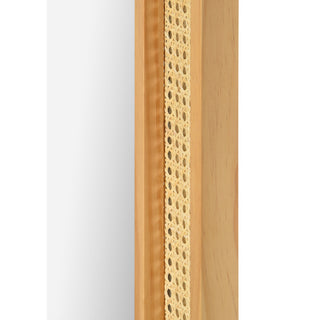 Wren Rectangular Rattan And Pine Wood Wall Mirror