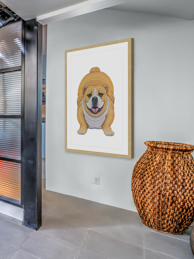 "English Bulldog" Framed Painting Print, 16"x24"