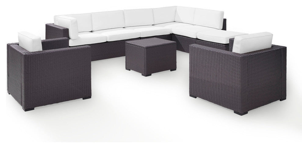 Biscayne 7-Piece Outdoor Wicker Seating Set, White