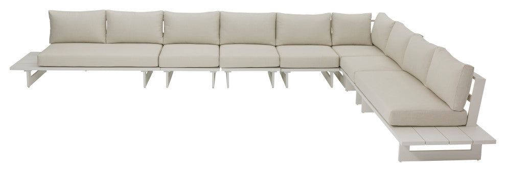 Maldives Cream Water Resistant Fabric Outdoor Patio Modular Sectional