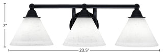 Paramount 3-Light Bath Bar, Matte Black, 7" White Muslin Glass