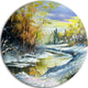 River In The Spring Woods, Landscape Round Wall Art, 36"