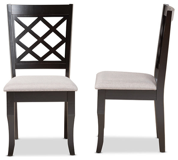 Kirby Contemporary Gray and Dark Brown Dining Chair, Set of 2