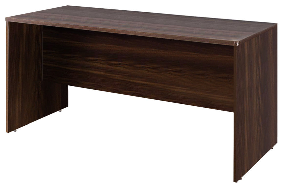 Simple Spacious Modern Desk, Dark Brown