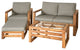 4-Piece Modern Patio Chat Set - Brown