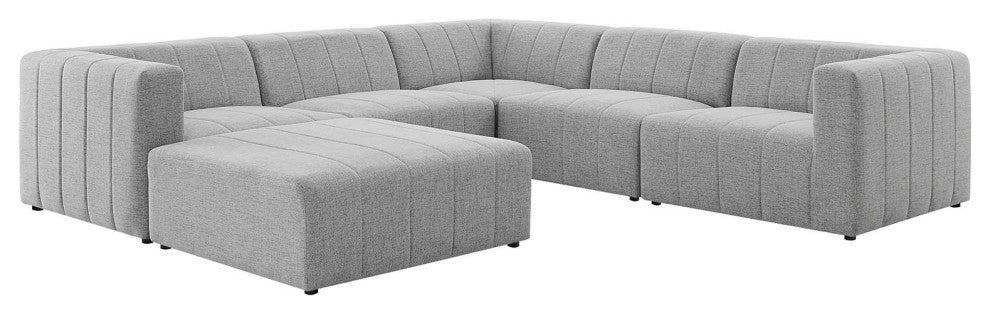 Sectional Sofa Set, Fabric, Gray, Modern, Living Lounge Hotel Hospitality
