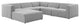 Sectional Sofa Set, Fabric, Gray, Modern, Living Lounge Hotel Hospitality