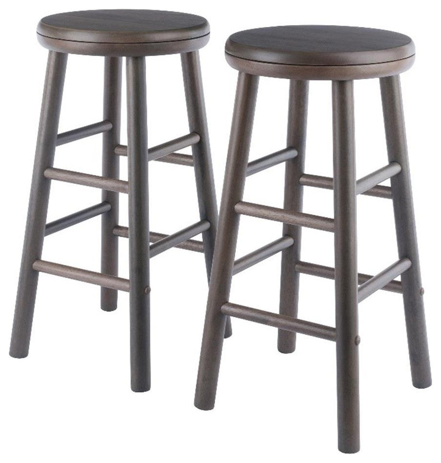 Shelby 2-Pc Swivel Seat Counter Stool Set, Oyster Gray