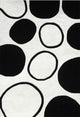 Circles Hand-Tufted Wool Rug, Black and White, 5'x8'