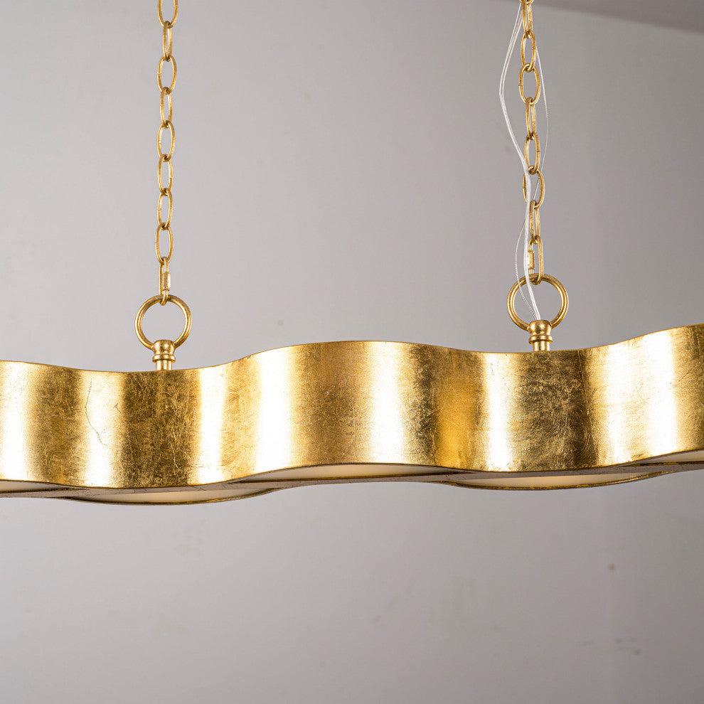 5-Light Gold Adjustable Chain Modern Pendant Light