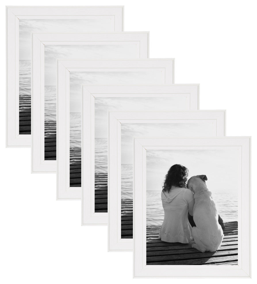 Kieva Solid Wood Picture Frame Set, Black 4x6, White, 8x10