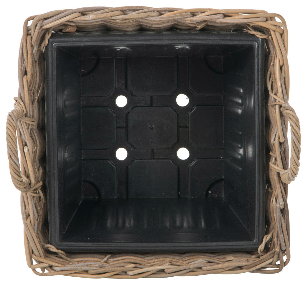 Rattan Kobo Square Planter Basket In&Outdoor, Large