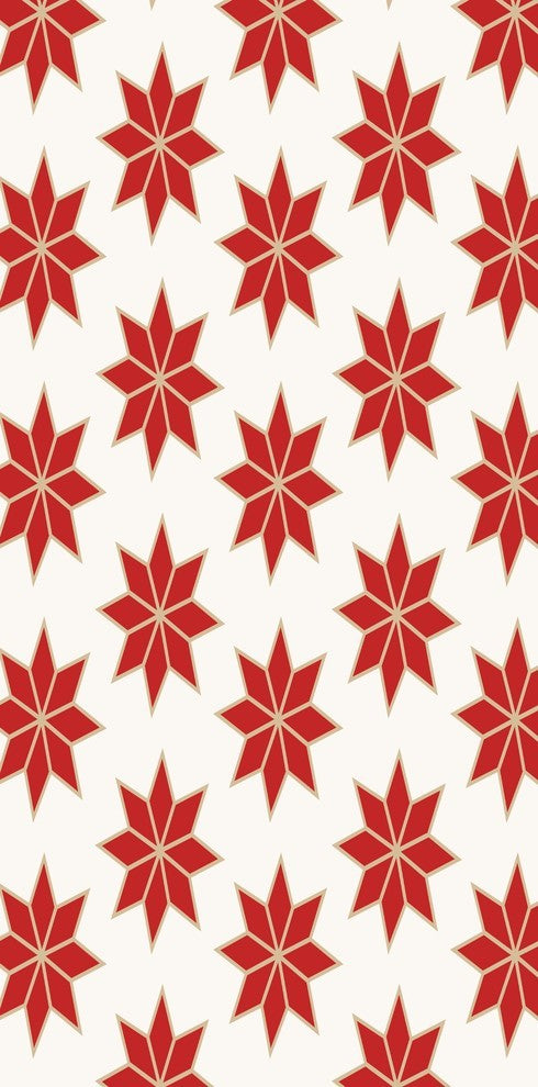 Christmas Stars 2 Decorative Holiday Geometric Print Bath Towel, Red