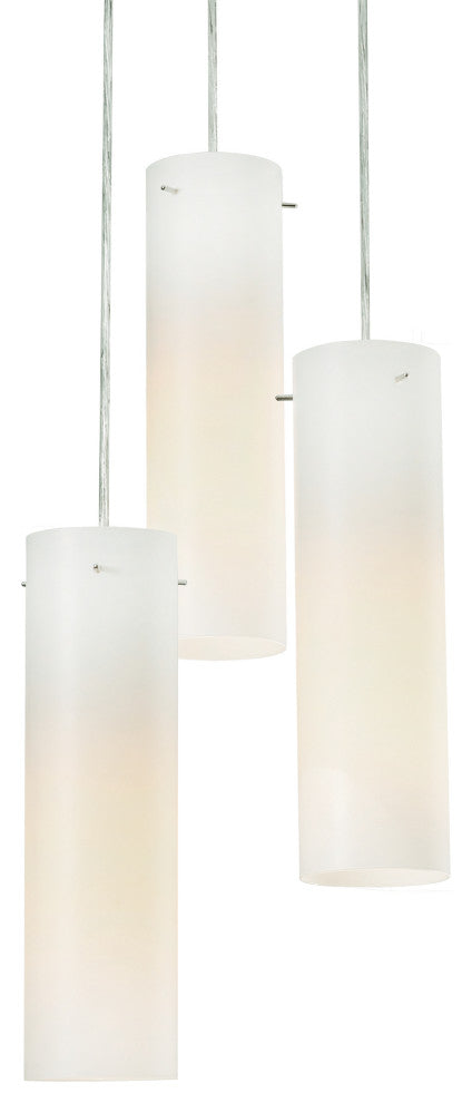 Soho 3 Light Round Pendant, White Shades
