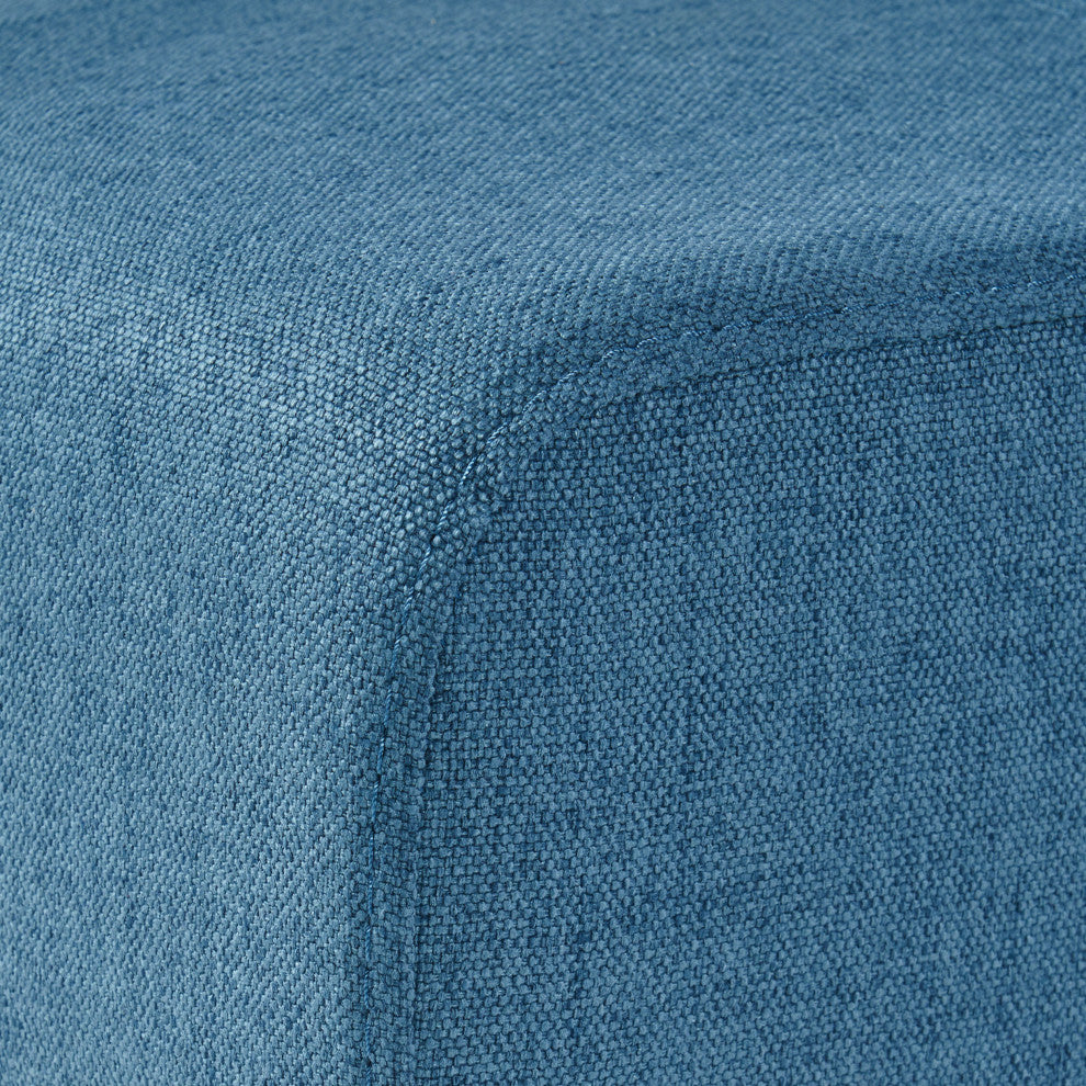 GDF Studio Percival T-stitch Fabric Dining Chairs, Set of 2, Blue