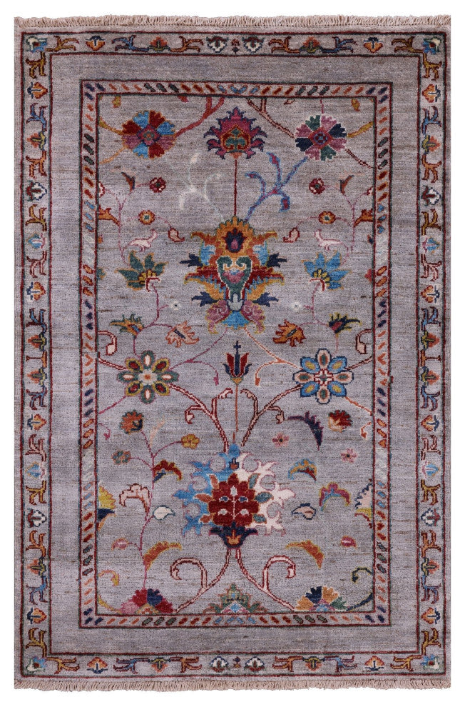 Persian Tabriz Hand Knotted Rug 2' 9" X 4' 2" Q9921