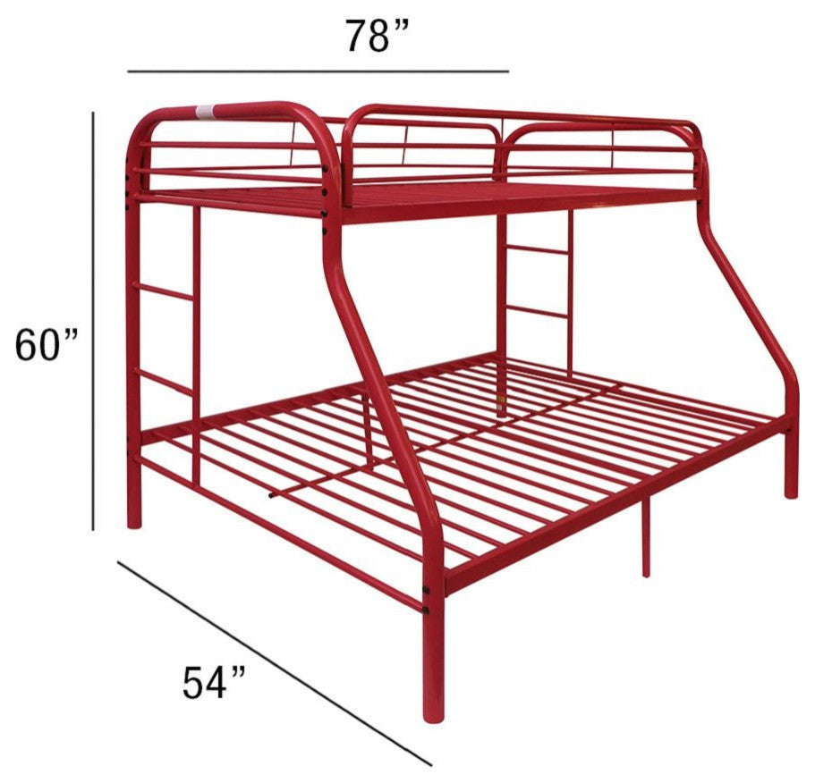 Red Twin Over Full Size Bunk Bed