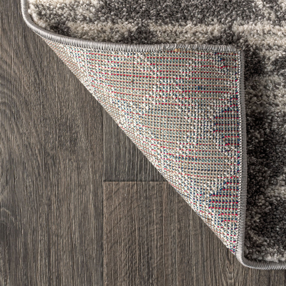 Amir Moroccan Beni Souk Rug, Gray/Cream, 9 X 12