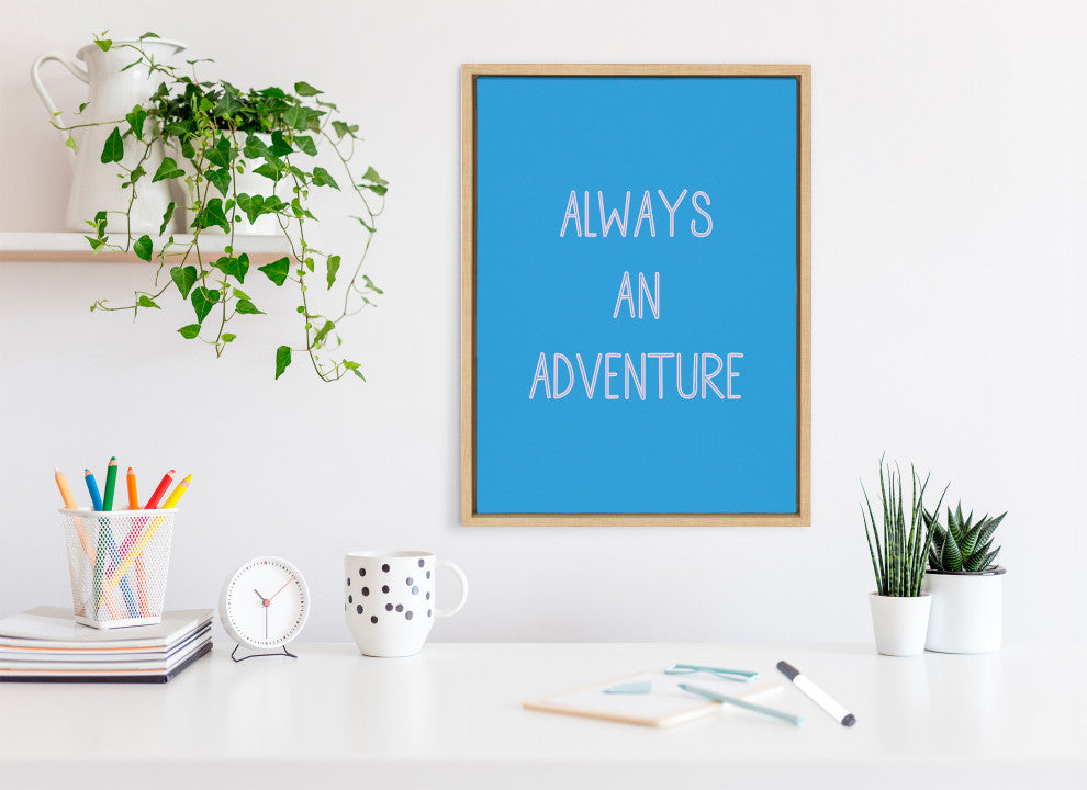 Sylvie Always an Adventure Framed Canvas by Apricot and Birch, Natural 18x24