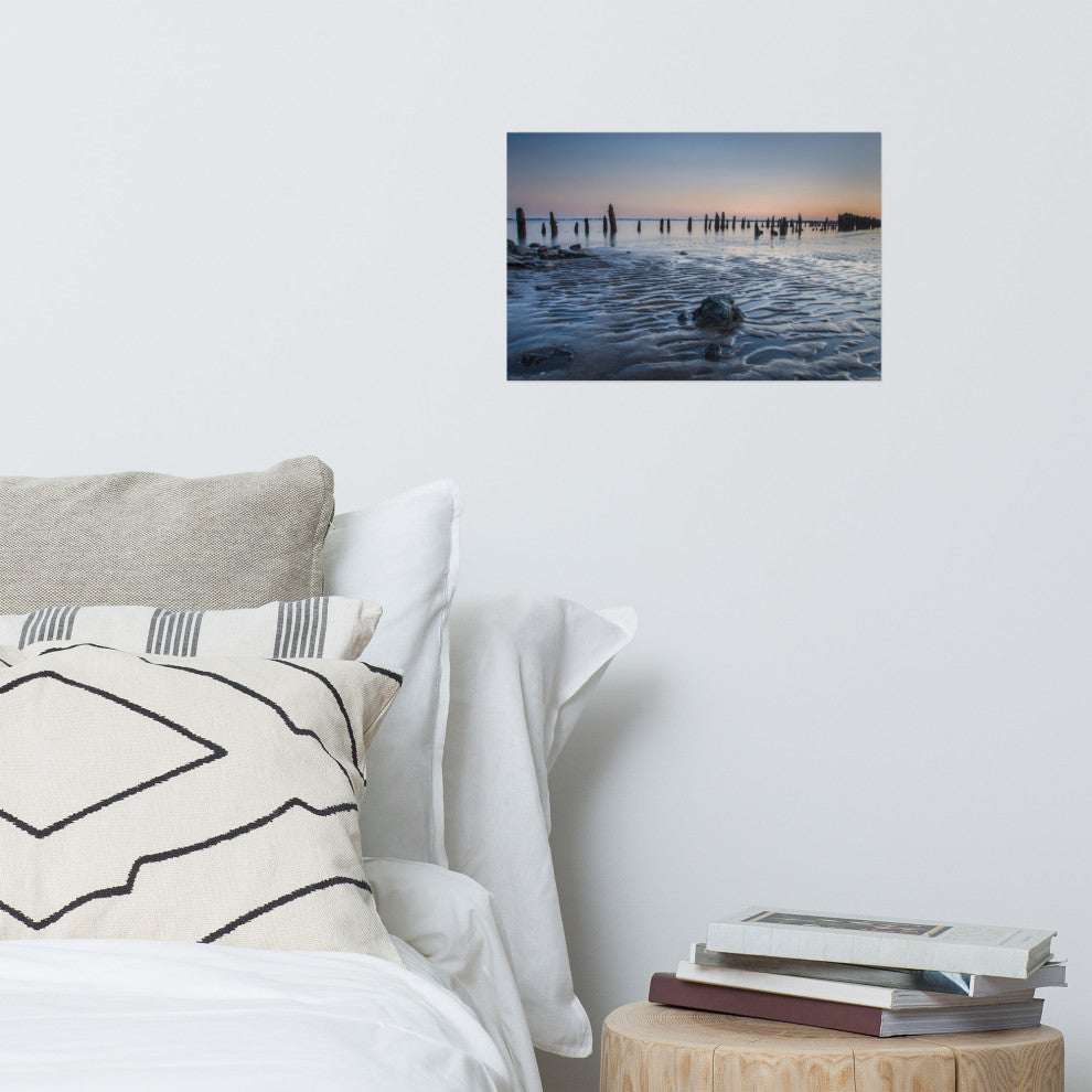Low Tide At Battery Landscape Photo, Beach Unframed Wall Art Print, 12" X 18"