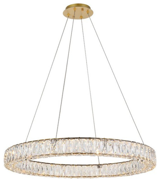 Mindy Integrated LED Chip Light Gold Chandelier Clear Royal Cut Crystal