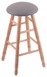 Holland Bar Stool, Oak Round Cushion Extra Tall Bar Stool, Turned Legs