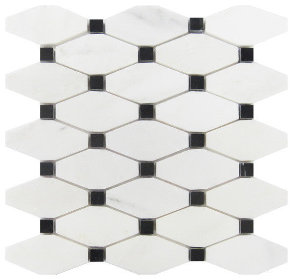 Octave Mosaic Tile, Arabescato Carrara, 50 Sq. ft., 12"x12"