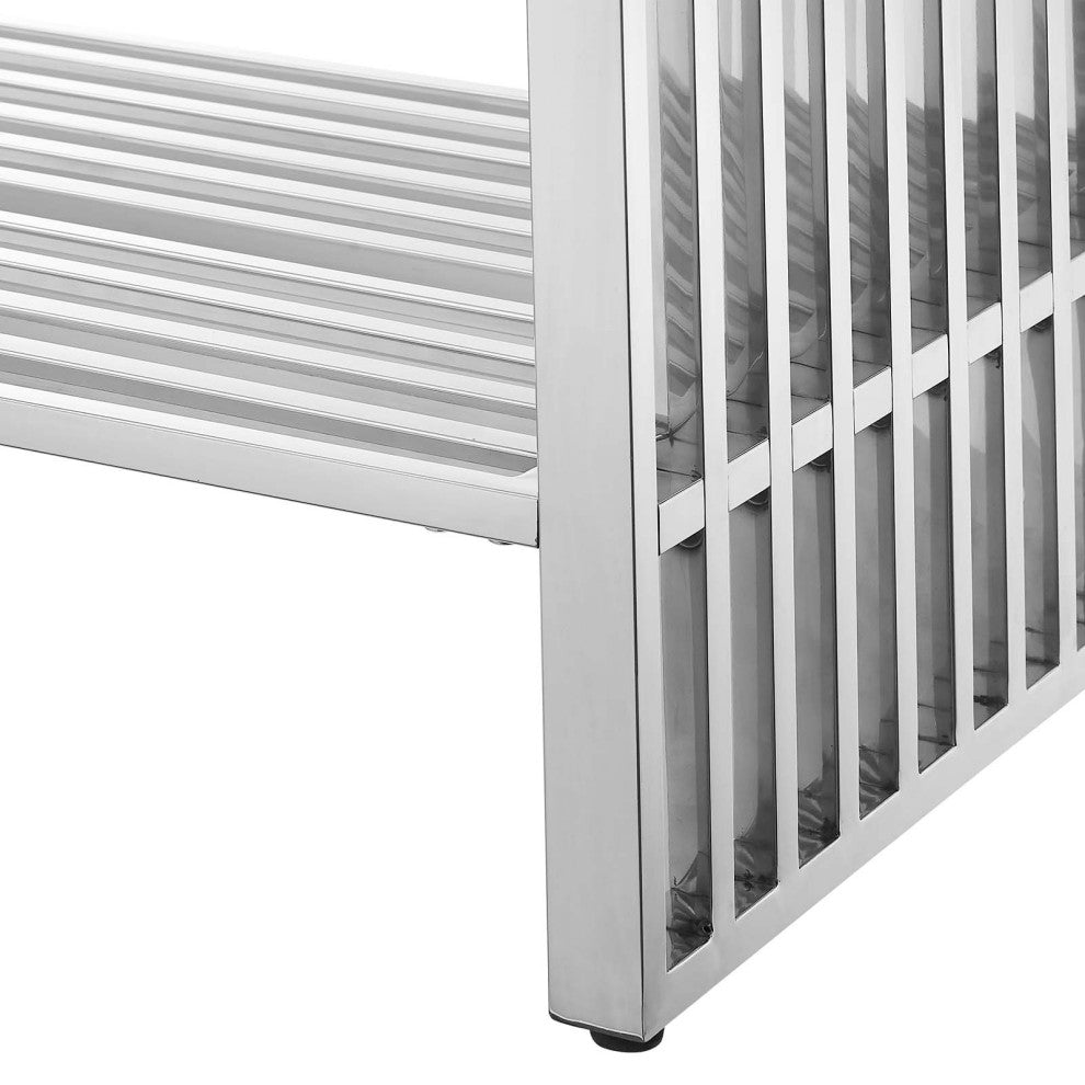 Gridiron Bathroom Vanity, White Silver