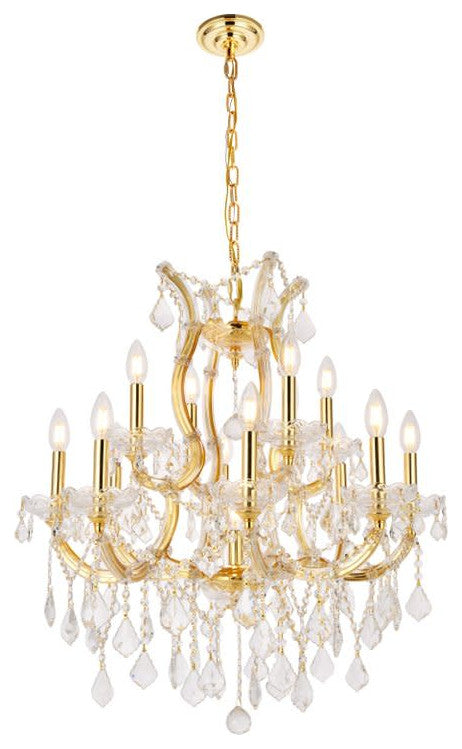 Elegant Lighting 2800D27/RC Maria Theresa 13 Light 27"W Crystal - Chrome
