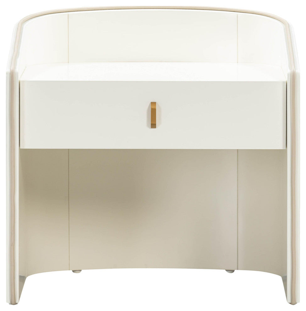 Collins Lacquer Nightstand, Cream
