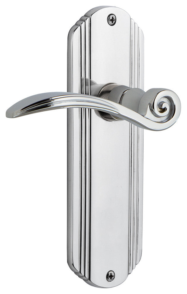 Deco Plate With Swan Lever, Bright Chrome, Privacy, Non-Handed