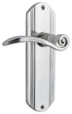 Deco Plate With Swan Lever, Bright Chrome, Privacy, Non-Handed