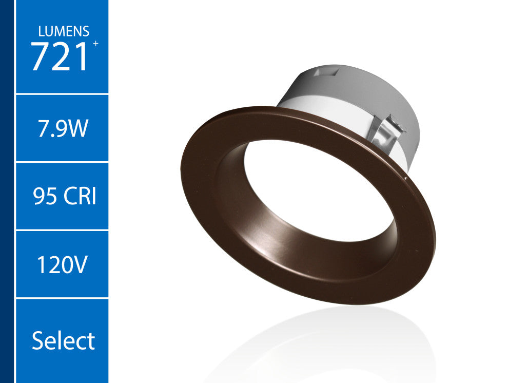 DLR(v6) Recessed LED Downlight, Oil-Rubbed Bronze, Selectable Cct, 1 Pack