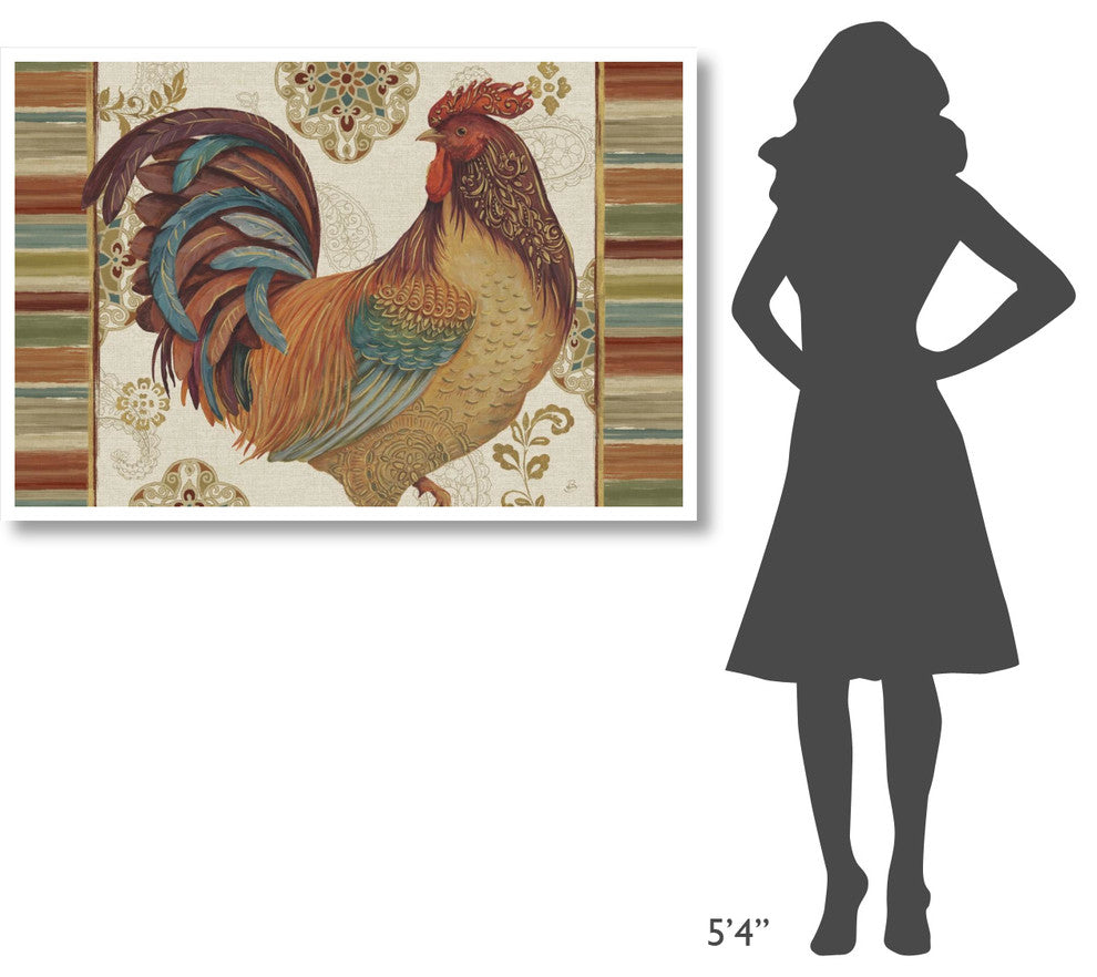 "Rooster Rainbow IVA" Digital Paper Print by Daphne Brissonnet, 50"x34"