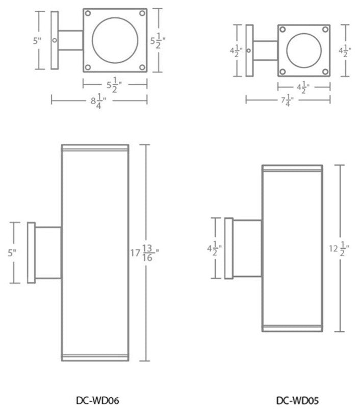 Cube Architectural 5" Ultra Narrow LED Wall-Light 3000K, Graphite