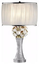 Simone Table Lamp With Glitter Embellishments, White, Silver